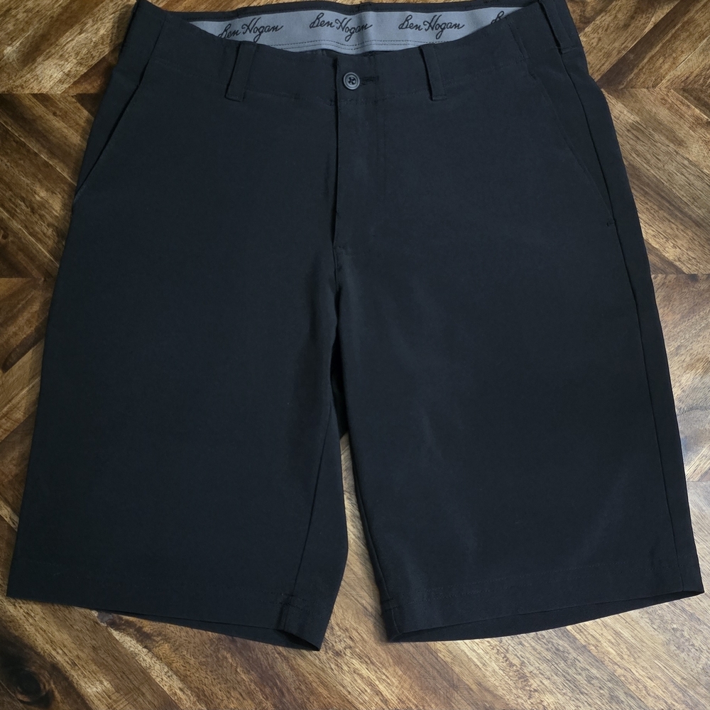 Hogan Black Flat Front Men's Shorts